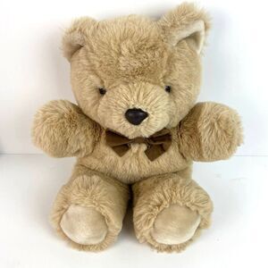 Vintage America Wego Cuddle Bears Tan w/ brown bowtie Stuffed Animal Plush 13"